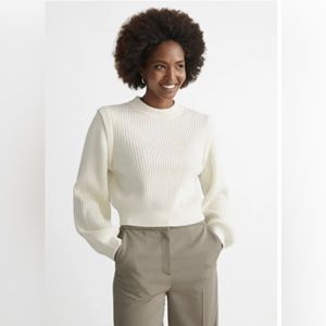 & Other Stories extended shoulder cream sweater